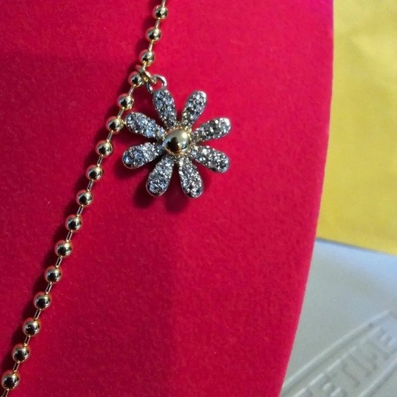 BETSEY JOHNSON Multicolor All-Over Crystal-Studded Butterfly Charm Necklace NWT - Picture 2 of 5